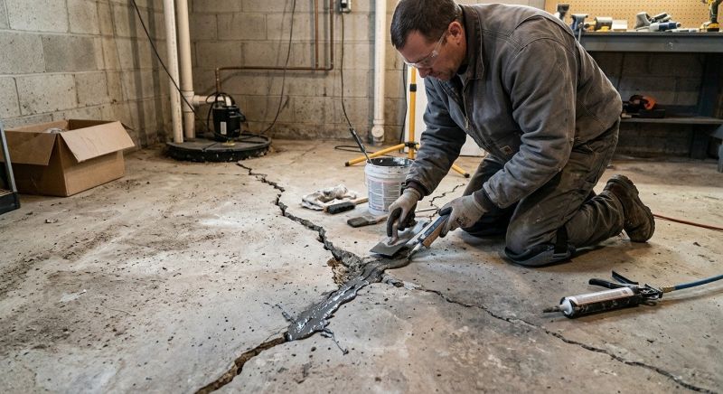 Cracked Basement Floor Repair in Brigham City, UT