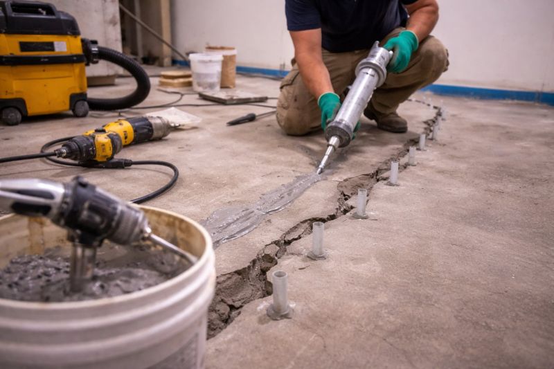 Cracked Basement Floor Repair in Brigham City, UT